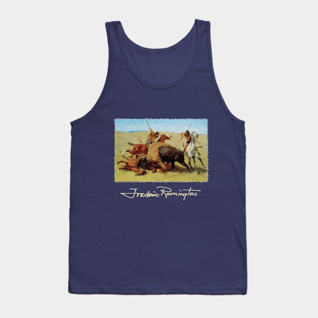 Buffalo Hunt by Frederic Remington Tank Top by MasterpieceCafe